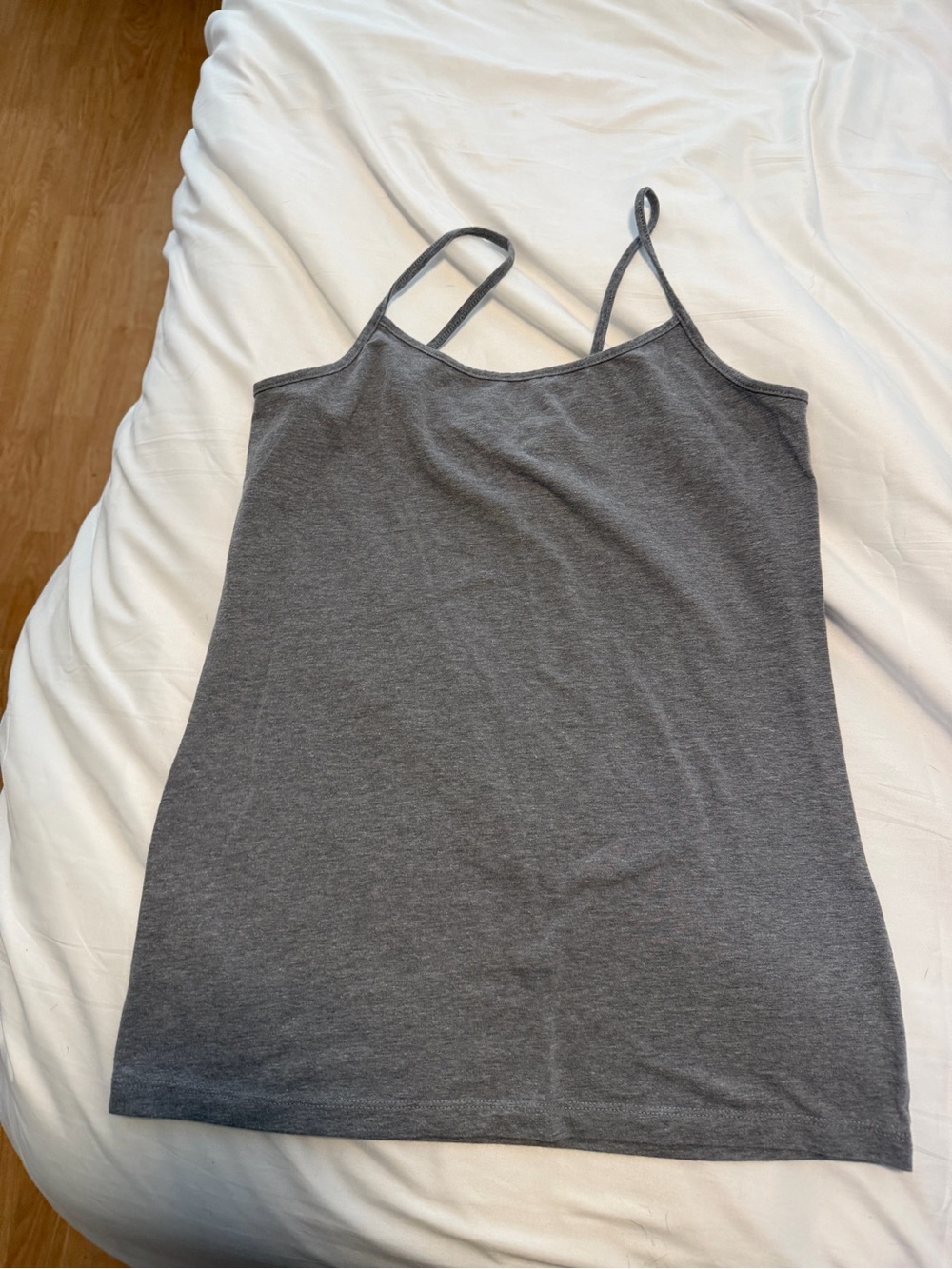 Time and Tru Charcoal Gray Spaghetti Strap Tank Top